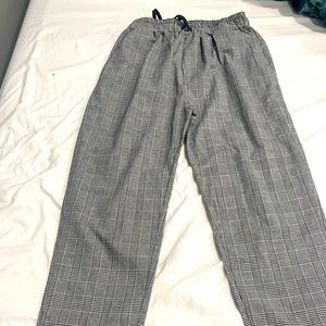 Plaid Drawstring Pants